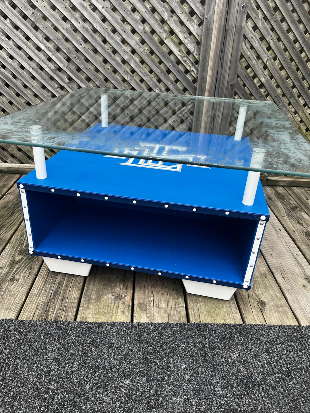One of a kind Toronto Maple Leafs Glass Coffee Table - photo 2