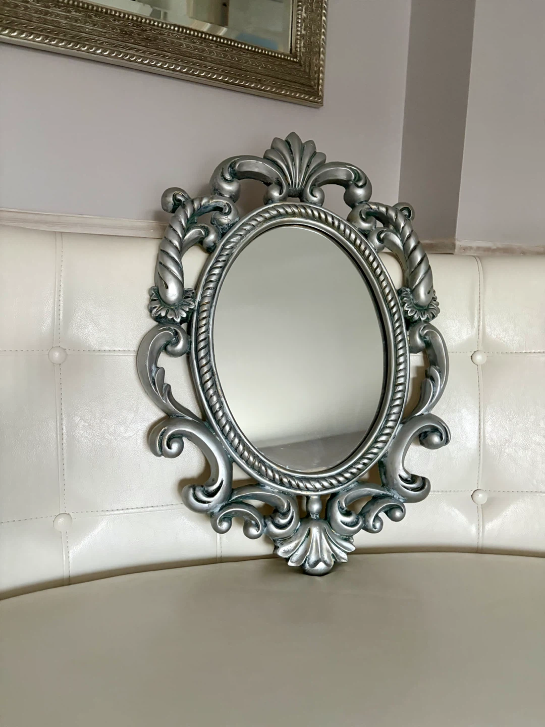 LOVELY ORNATE SILVER MIRROR