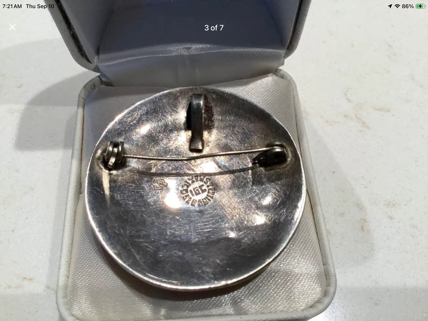 Vt S Silver & Abalone Inlay Figural Brooch/Pendant 🐞 - photo 2