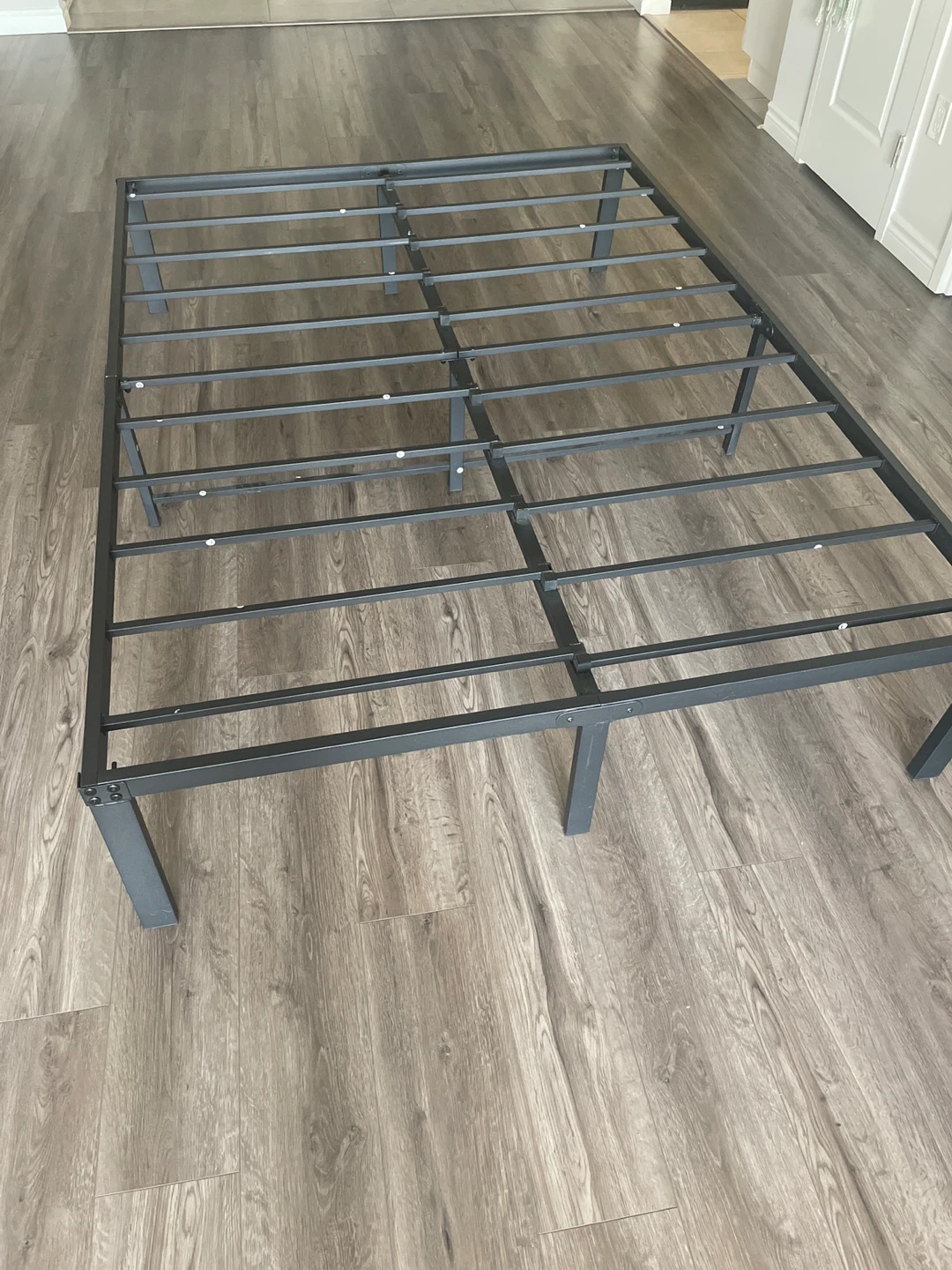 Black Metal Platform Bed Frame - photo 2