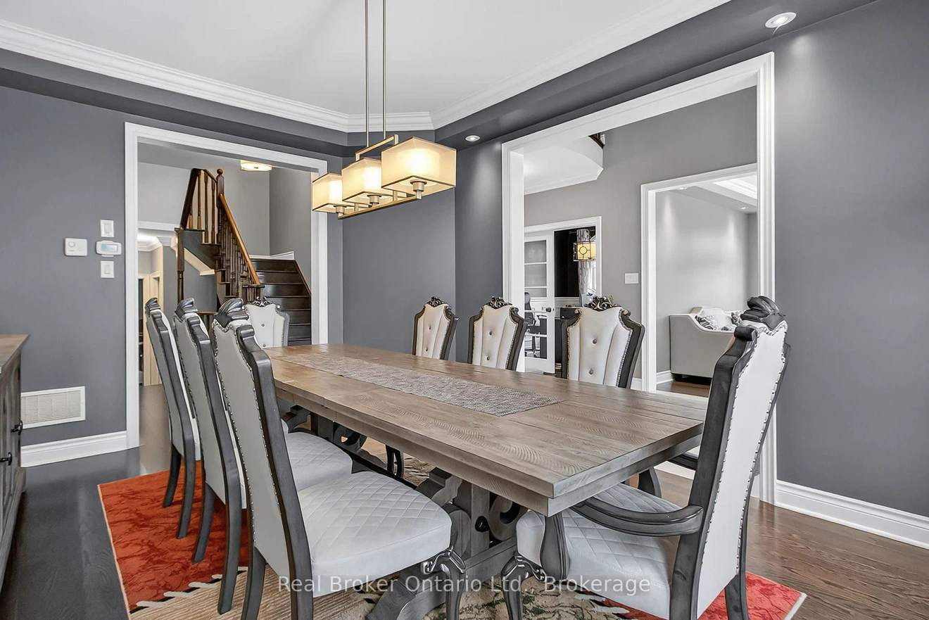 10 pc Wood table, custom chairs & buffet