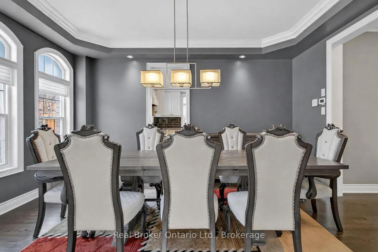 10 pc Wood table, custom chairs & buffet - photo 3