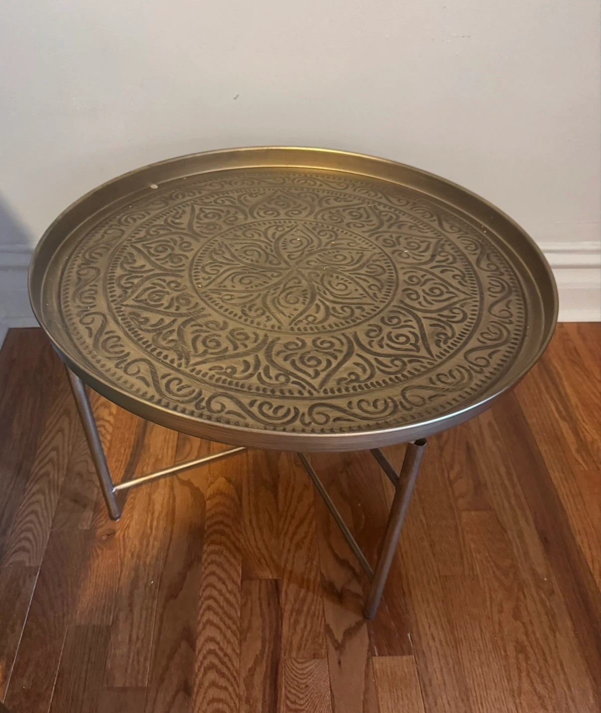 24” Round Brass Mandala Tray Coffee Table - photo 3