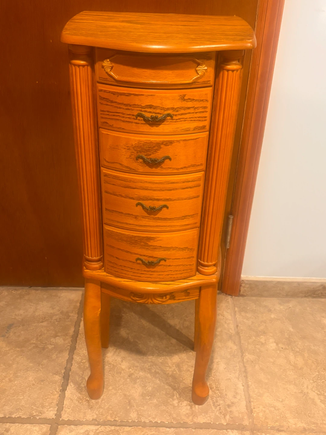 Wooden Jewelry Armoire with Mirror