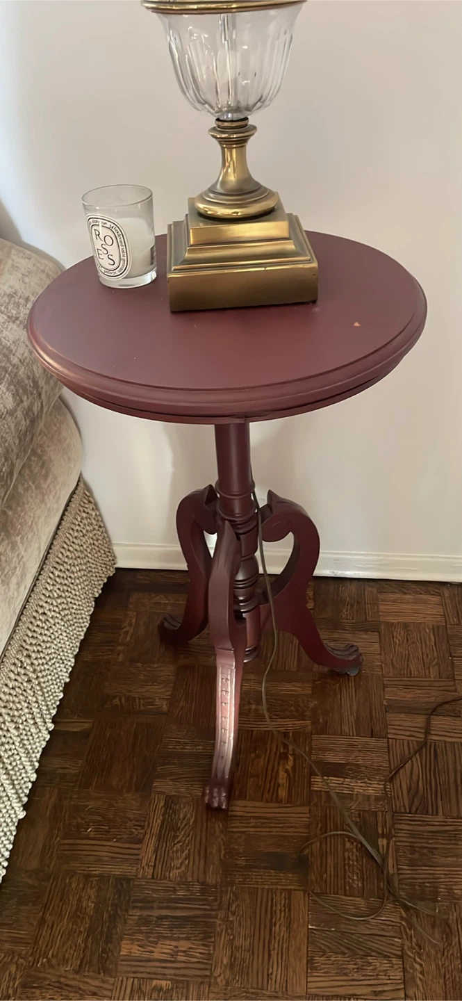 Maroon Round Side Table