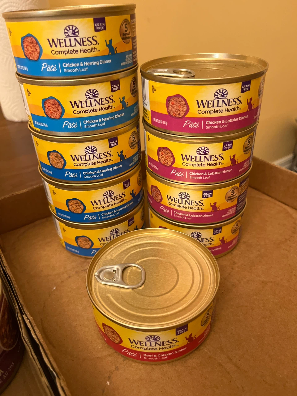 10 cans x 5.5oz Wellness Complete Health Cat Food
