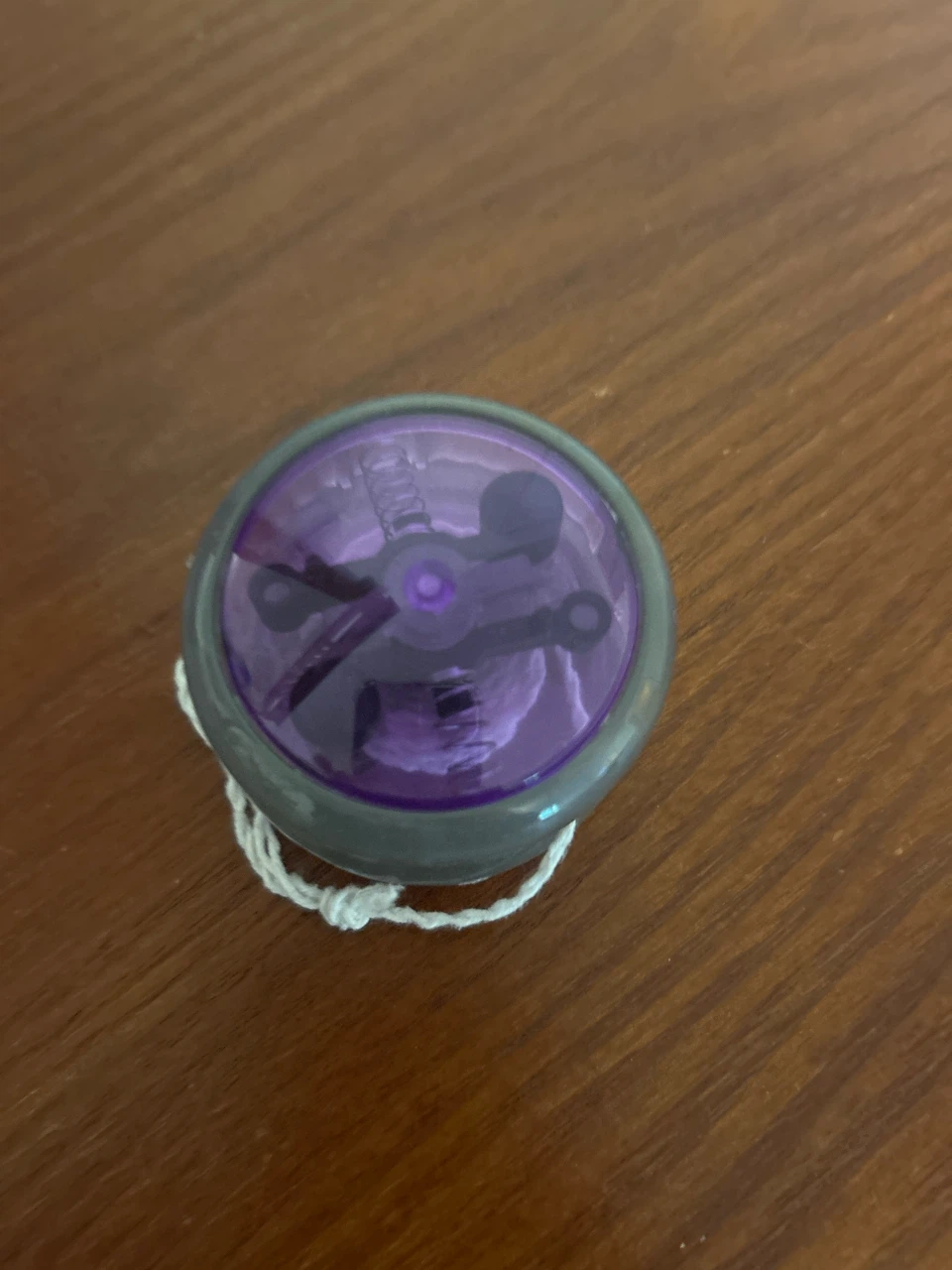 Purple and grey plastic yo-yo