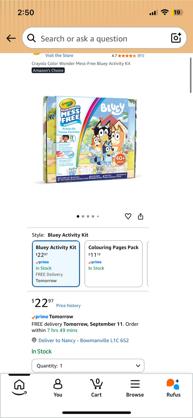 NEW! Crayola Color Wonder Mess-Free Bluey Activity Kit
