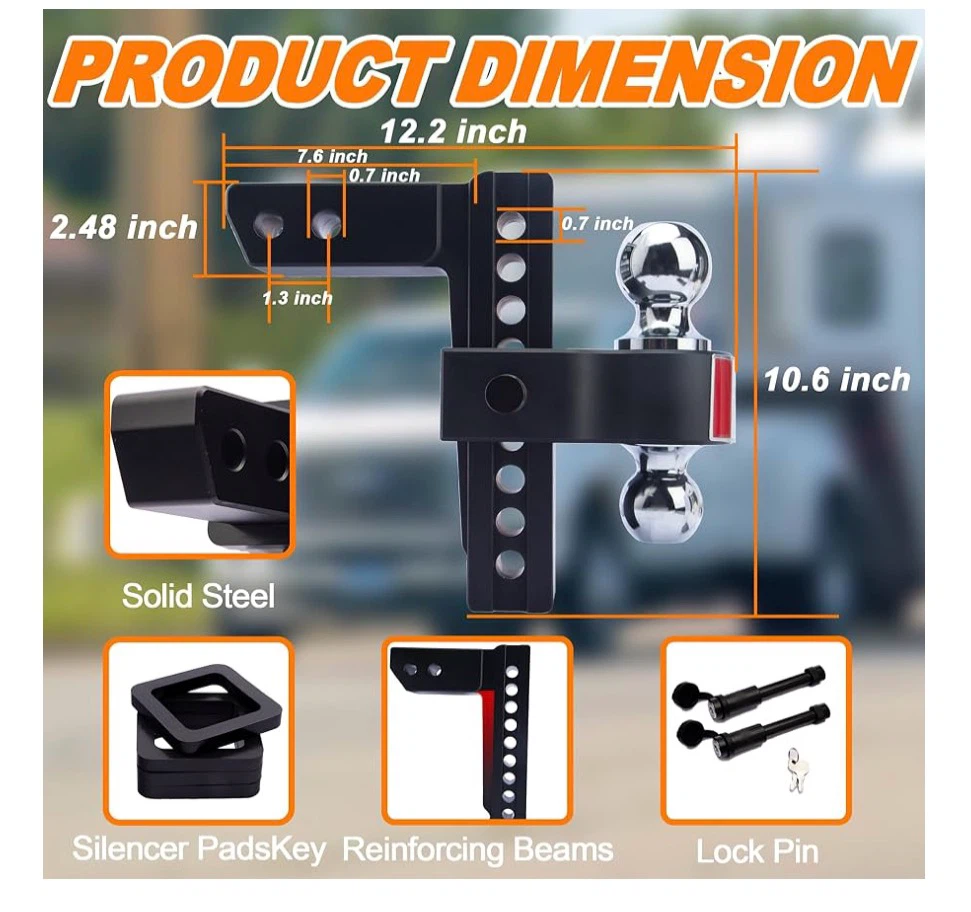 THOCAC Adjustable Trailer Hitch 2.5 inch - photo 2