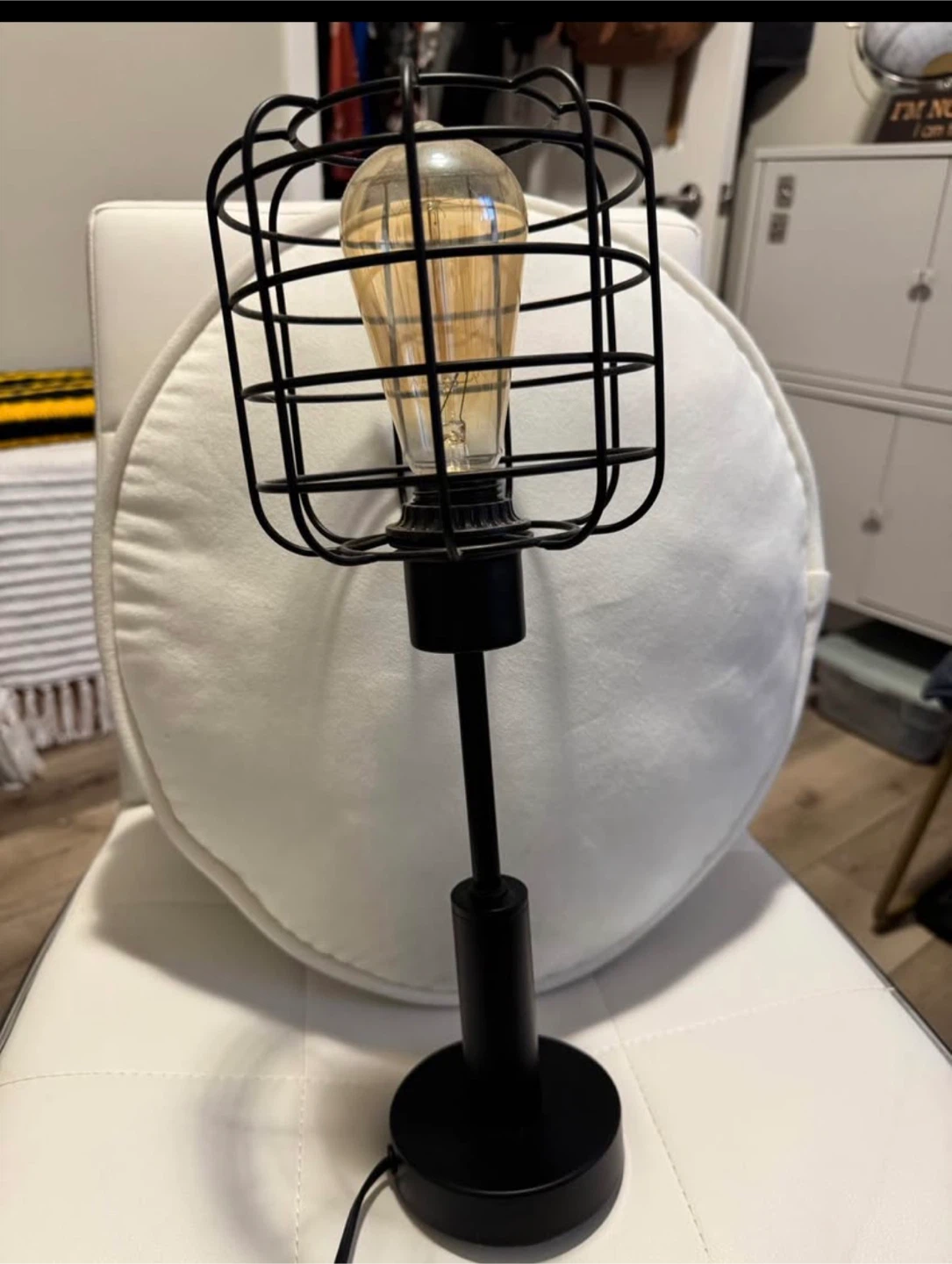 Industrial Style Metal Cage Table Lamp