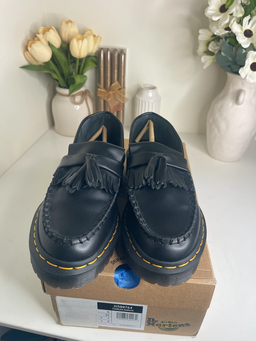 Dr. Martens Tumbled Nubuck Loafers Black Size 6