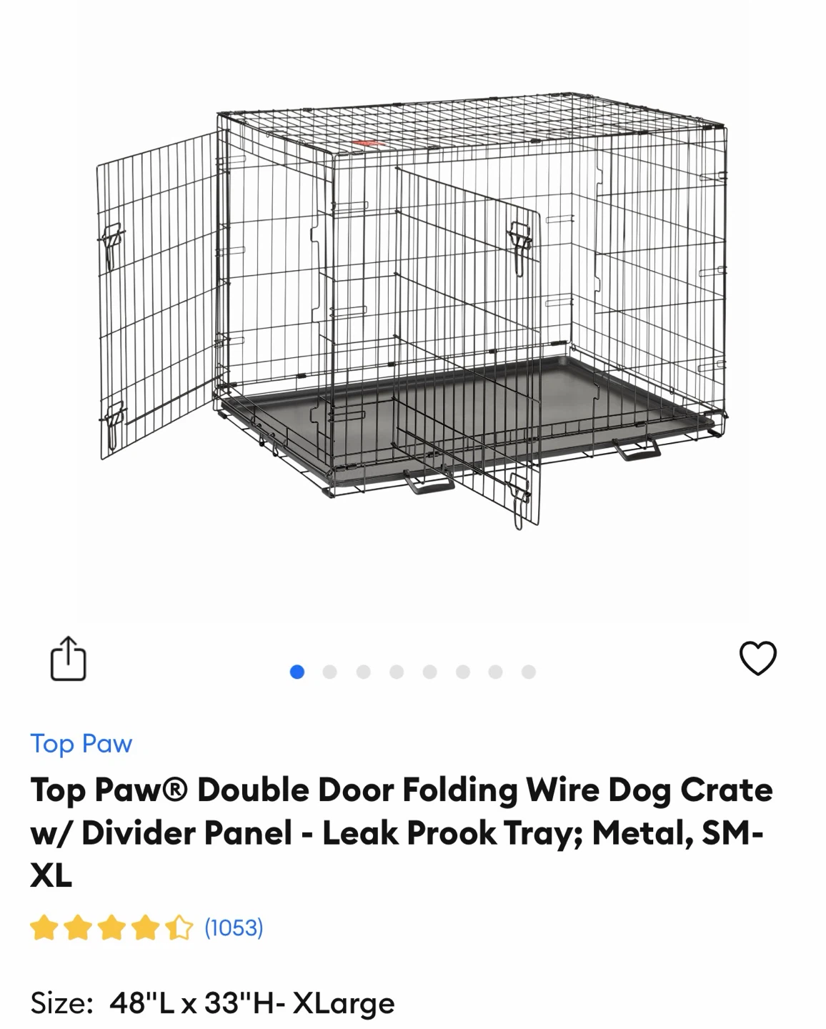XXL Double Door Dog Crate and Crate Cover