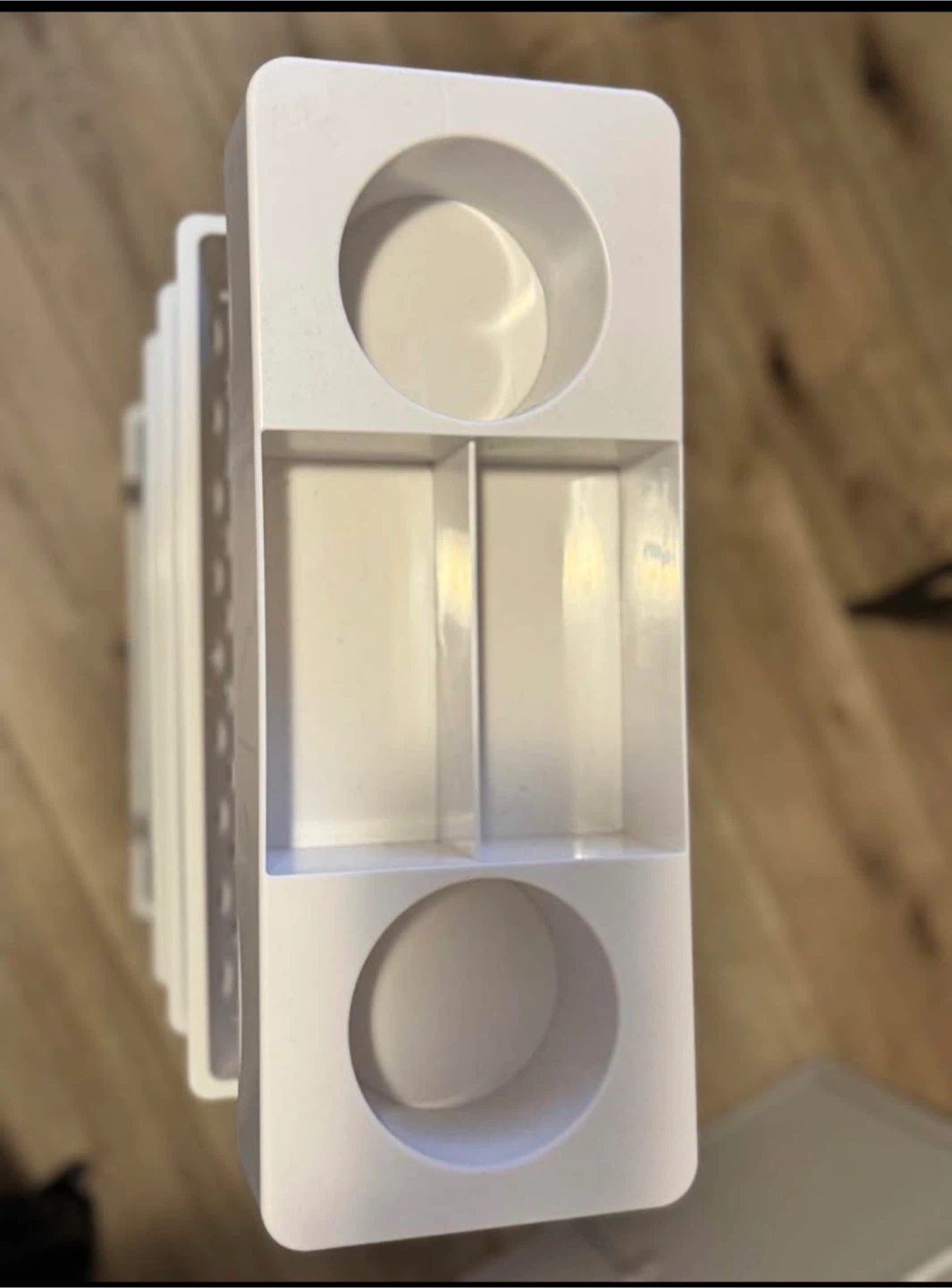 White plastic rolling storage cart - photo 2