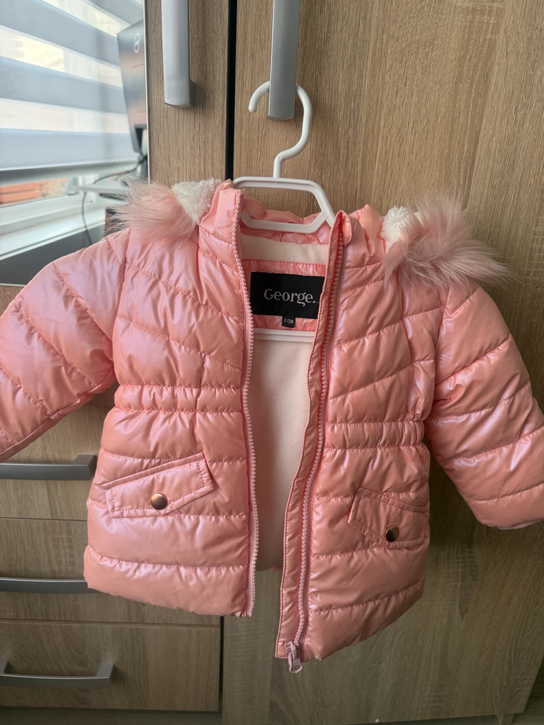George Pink Puffer Jacket 6-12M