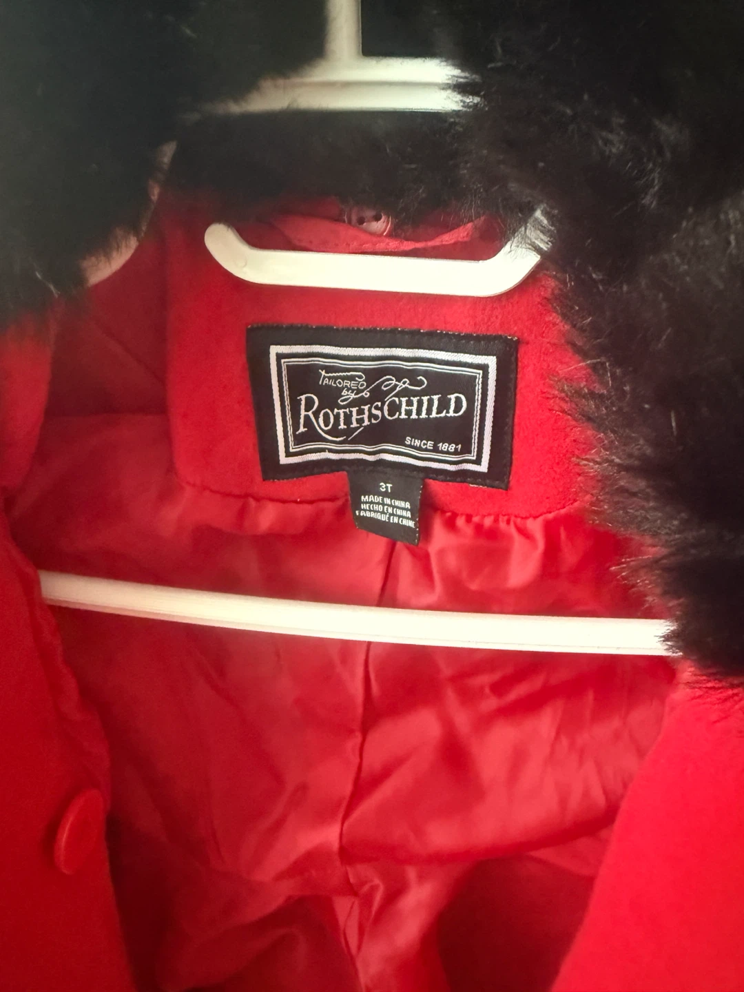 Rothschild Girls Red Coat Size 3T - photo 2