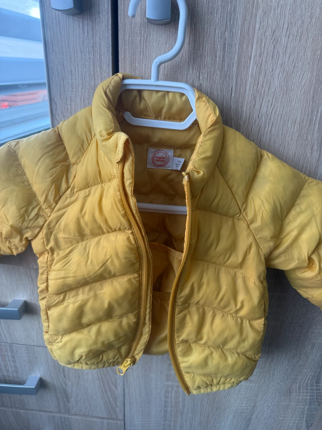 Wonder Nation yellow puffer jacket