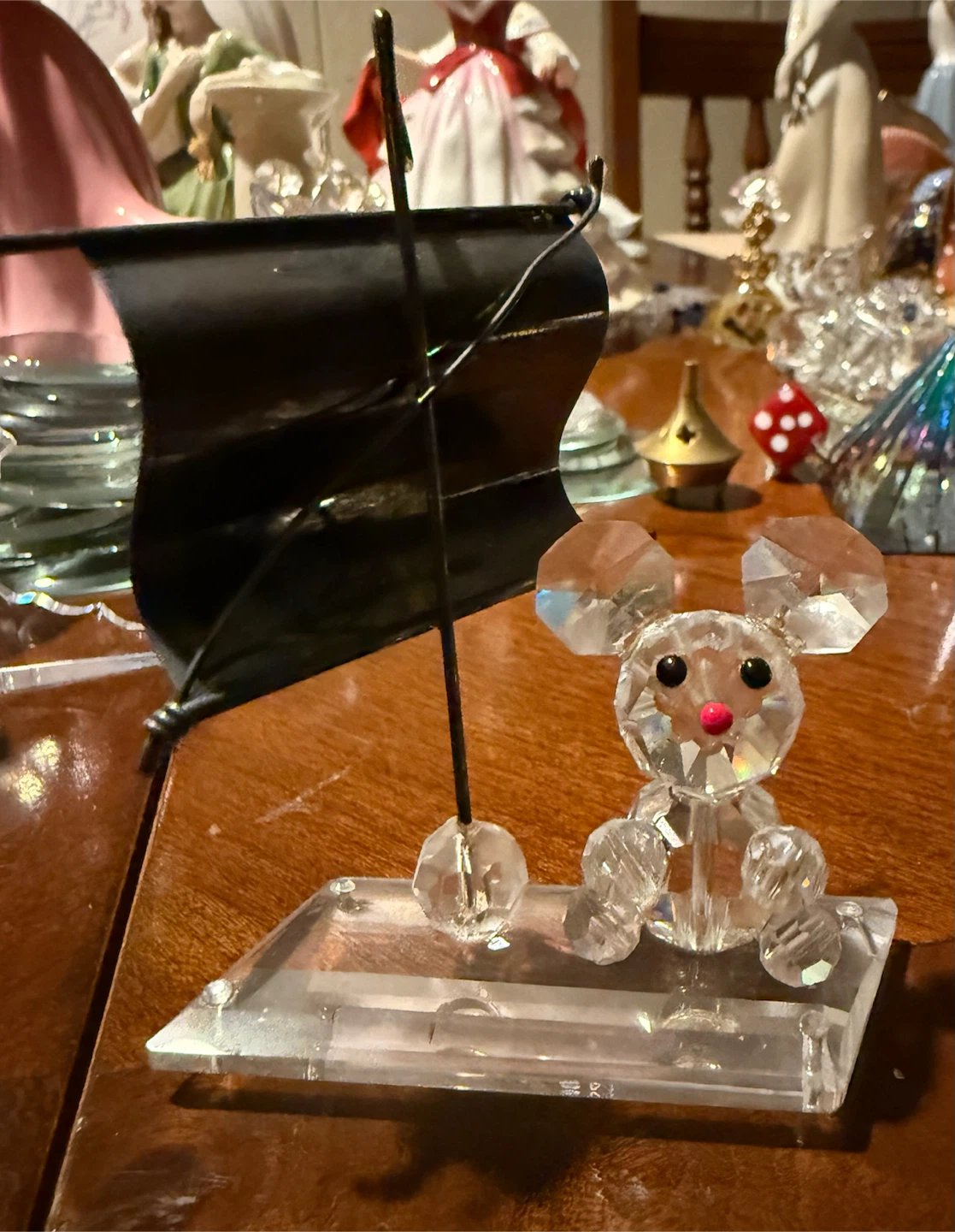 Swarovski Crystal Mouse with Flag