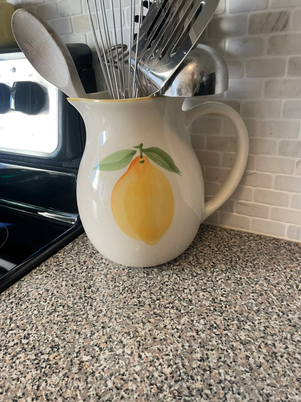Ceramic Lemon Print Pitcher