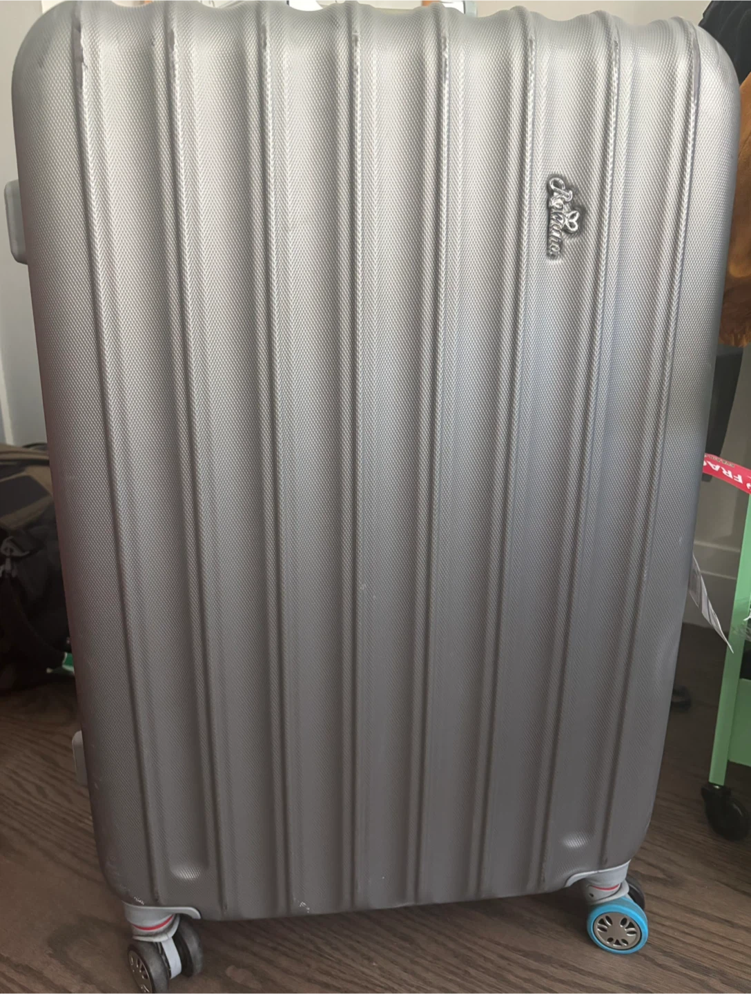 Silver luggage suitcase