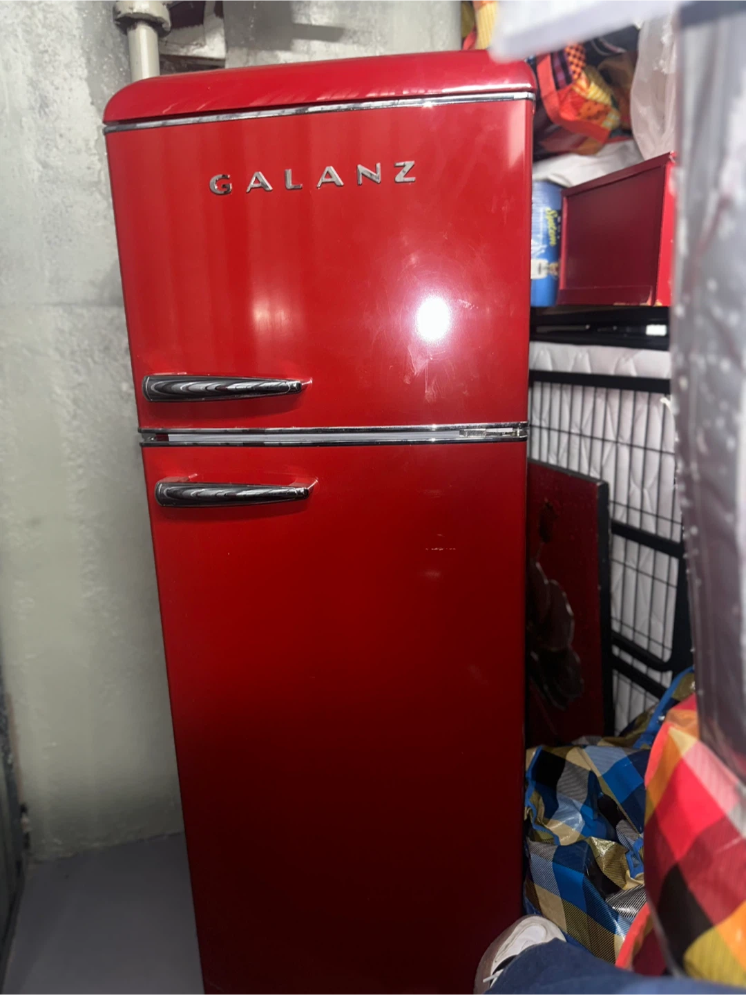 Galanz Retro Red Two-Door Refrigerator