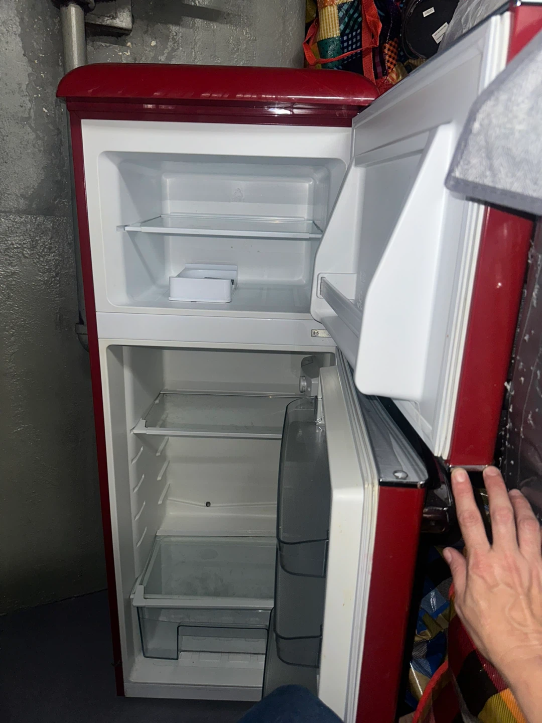 Galanz Retro Red Two-Door Refrigerator - photo 2