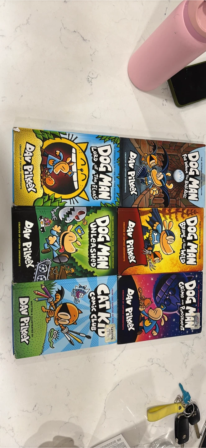 Set of 6 Dog Man and Cat Kid Comic Club Books