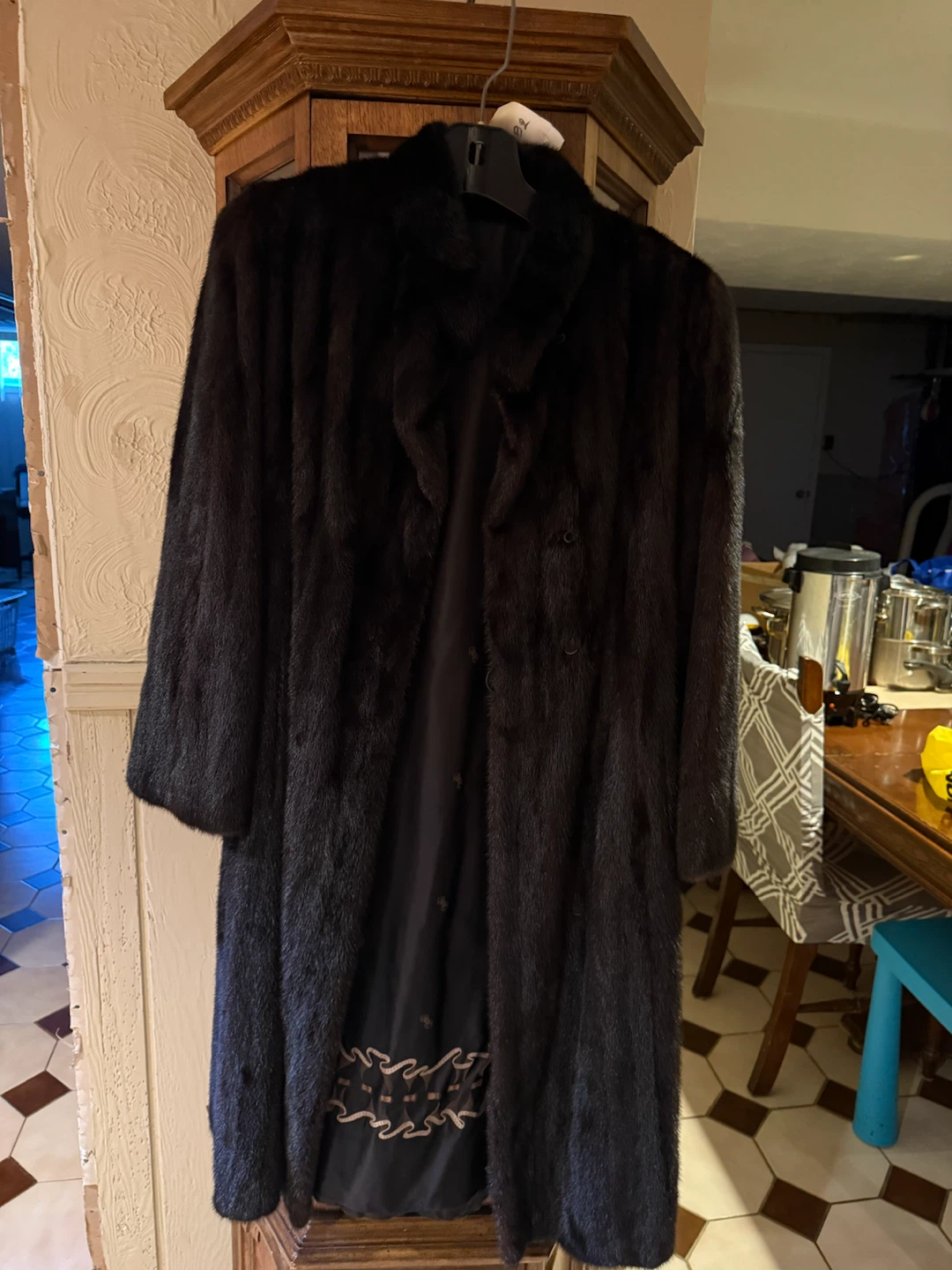 Vintage Dark Brown Real Fur Coat