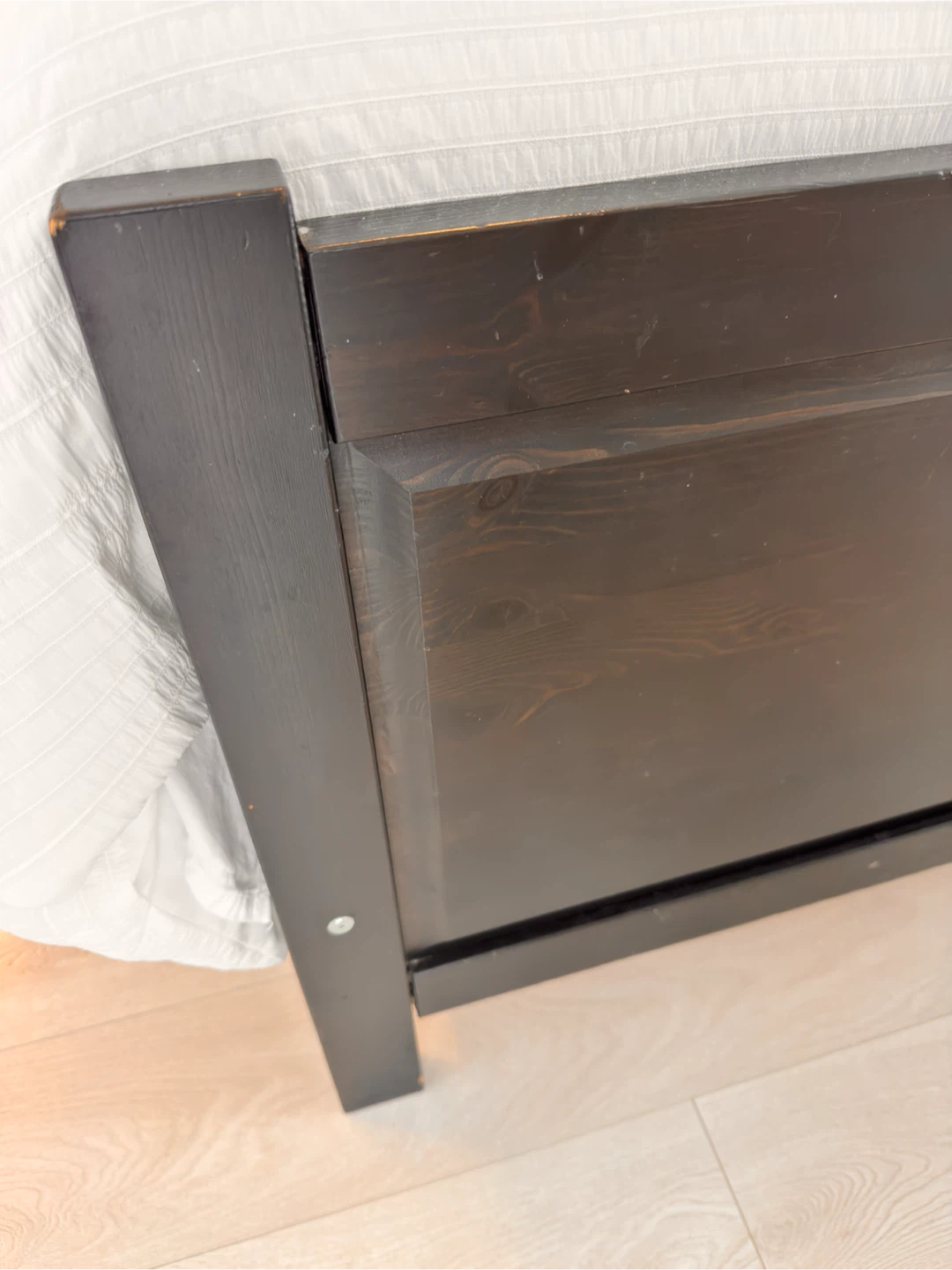 Bed Frame Queen Size Wood – Brown/Black (disassembled ready) - photo 4