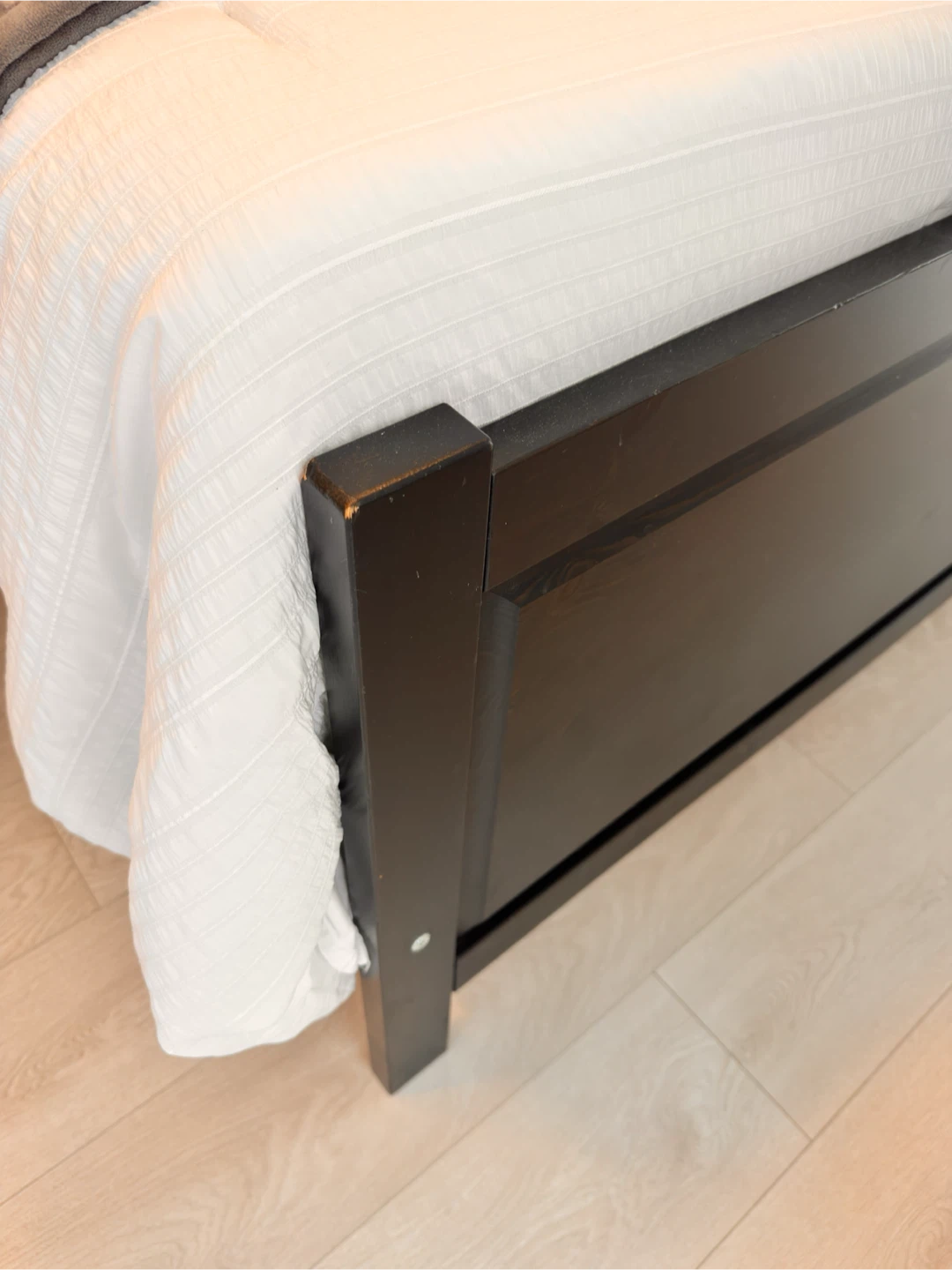 Bed Frame Queen Size Wood – Brown/Black (disassembled ready) - photo 5