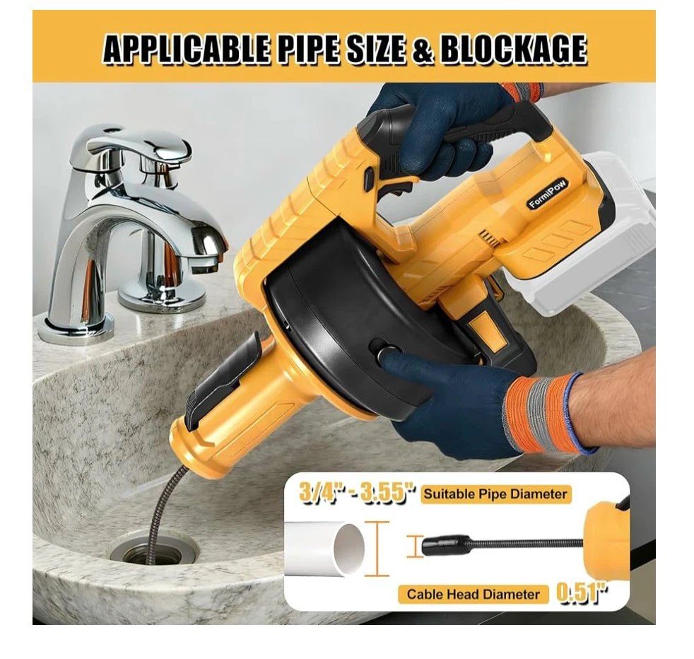 FormiPow Cordless Drain Auger