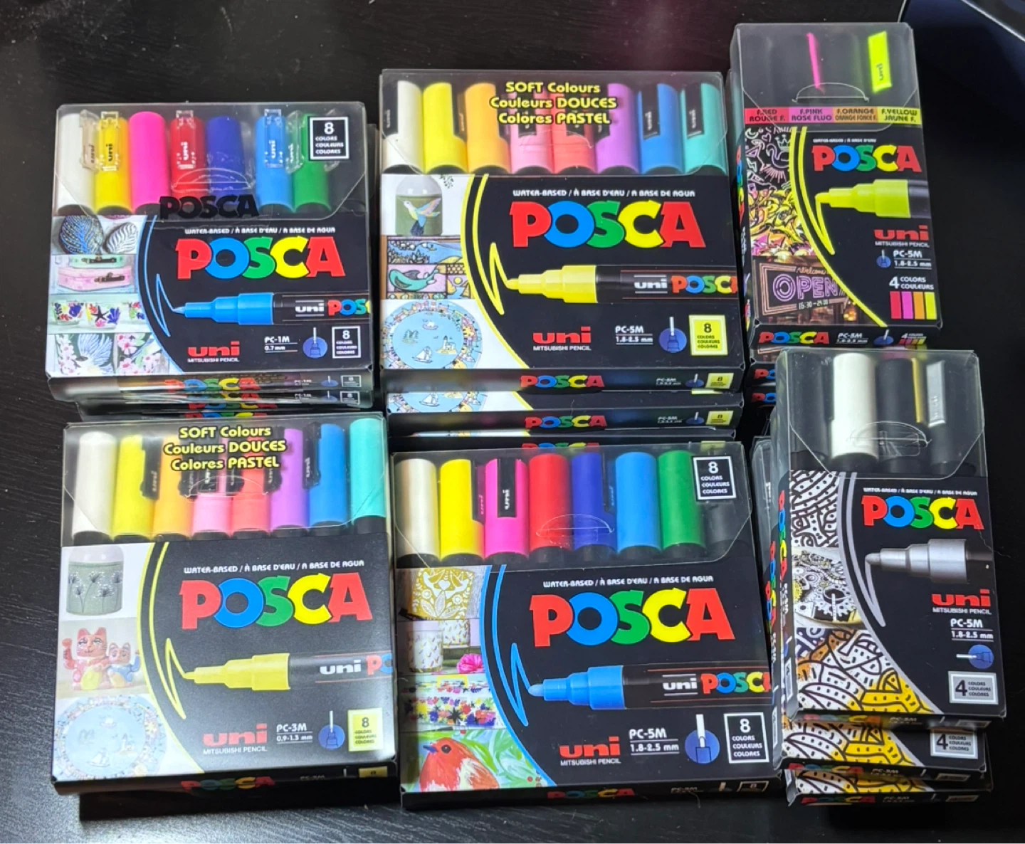 POSCA PC-3M,5M,1M Water-Based Paint Markers various sets