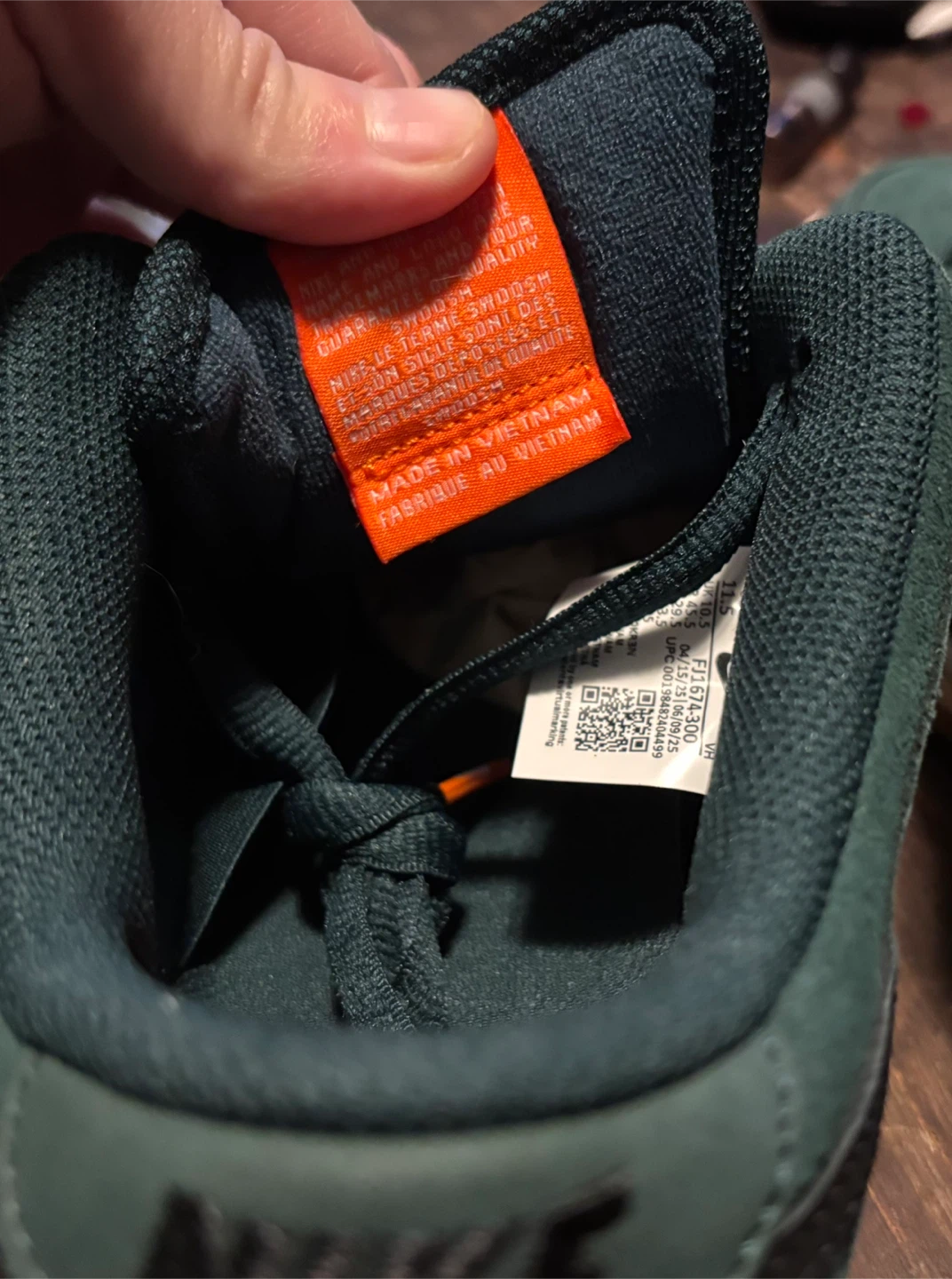 Nike SB Dunk Low Pro Deep Fir Black Orange Label Men's 11.5 - photo 2