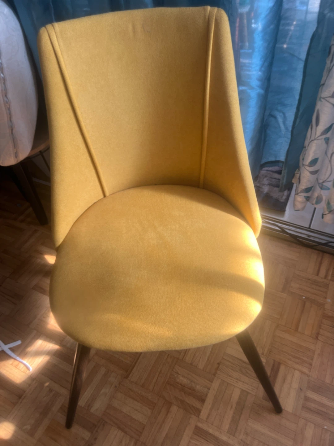Homy Casa Smeg Yellow Upholstered Dining Chairs