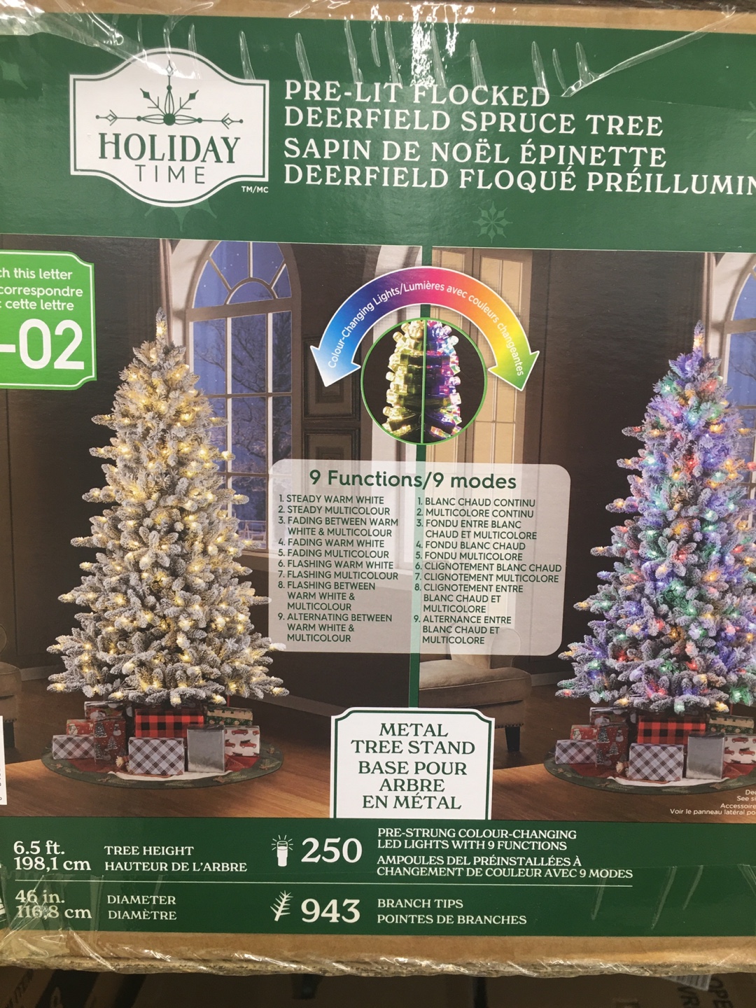 Holiday Time Pre-Lit Flocked Deerfield Spruce Tree - photo 2