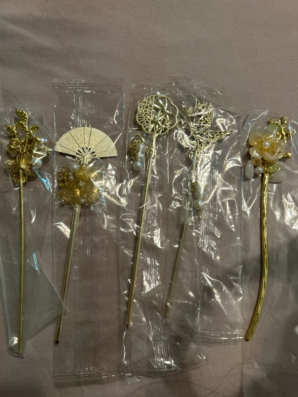 Set of 5 Traditional Style Metal Hairpins