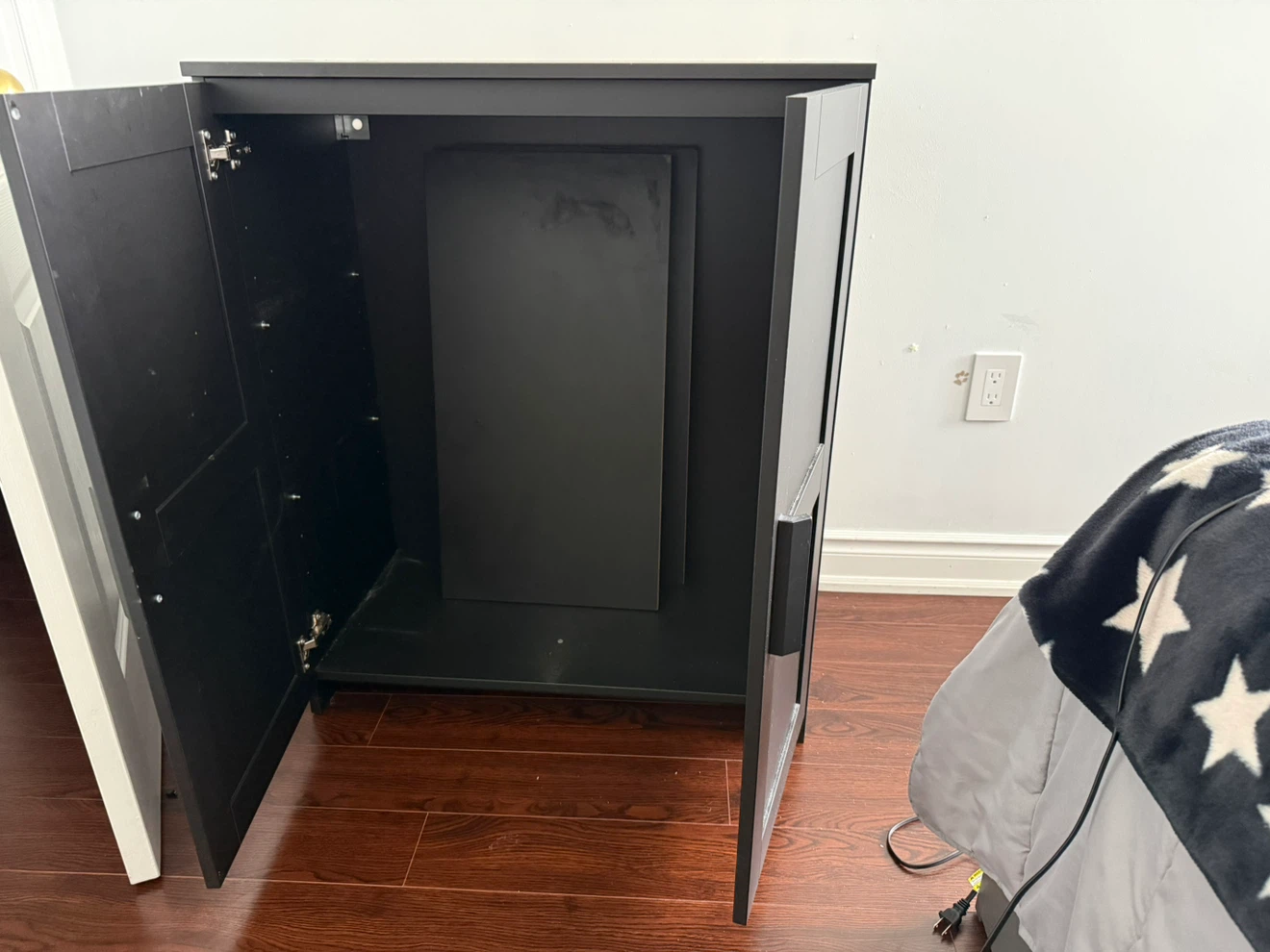 Black Two-Door Storage Cabinet - photo 3