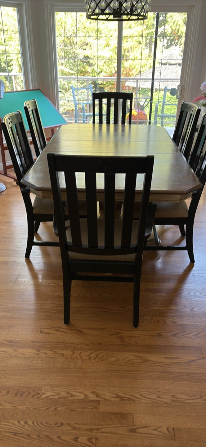 Dining room table with matching chairs