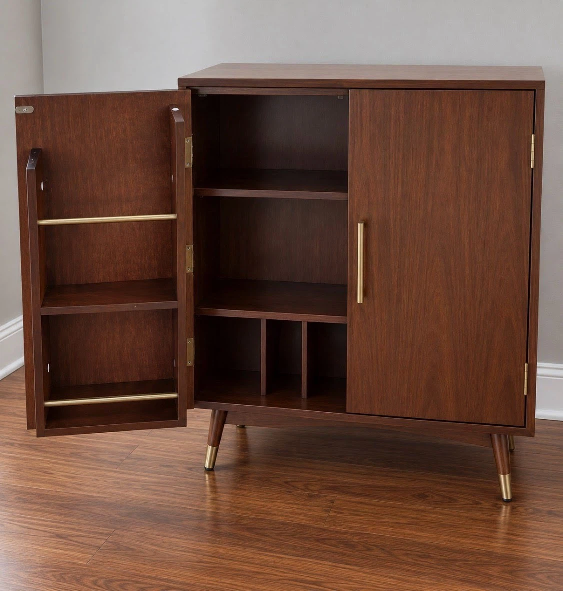 New Mid Century Modern Liquor Wine Storage Cabinet - photo 2