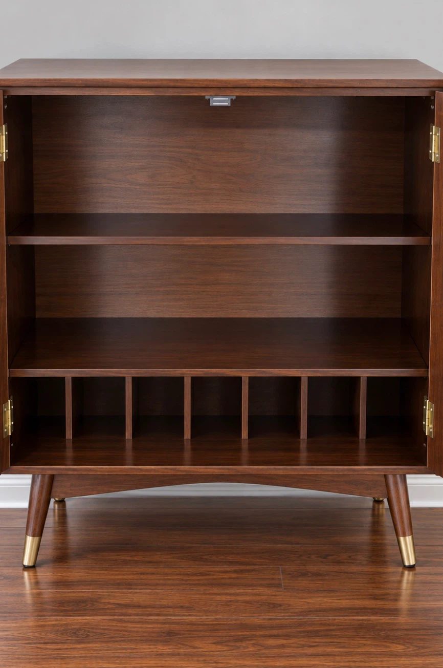 New Mid Century Modern Liquor Wine Storage Cabinet - photo 3