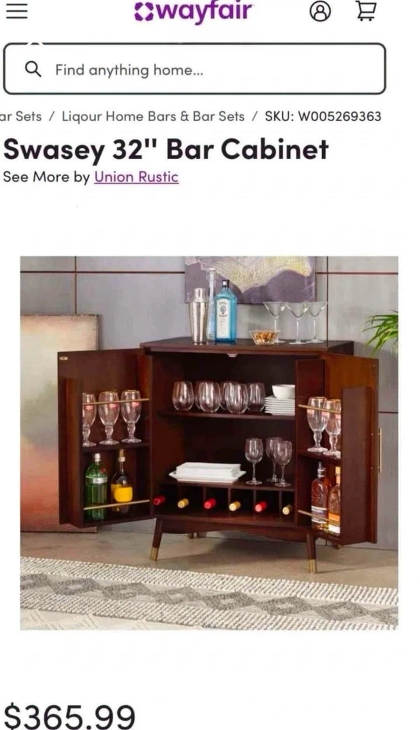 New Mid Century Modern Liquor Wine Storage Cabinet - photo 4