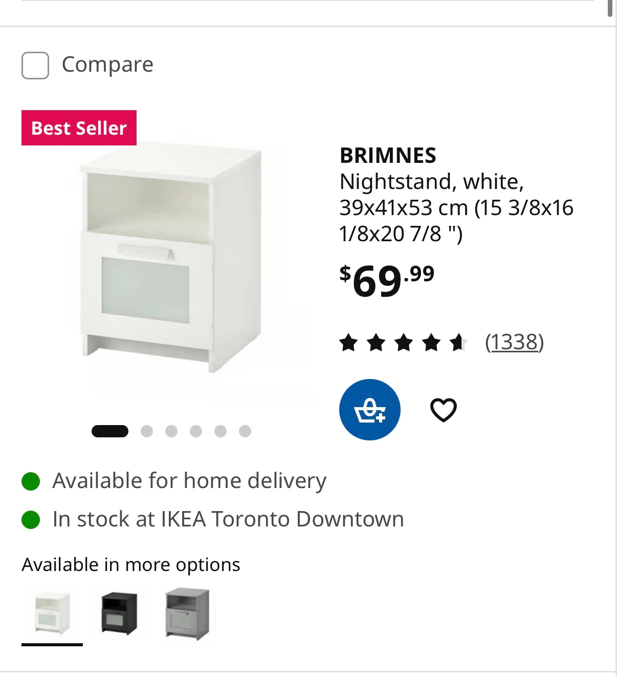 IKEA Brimnes Nightstand White - photo 4