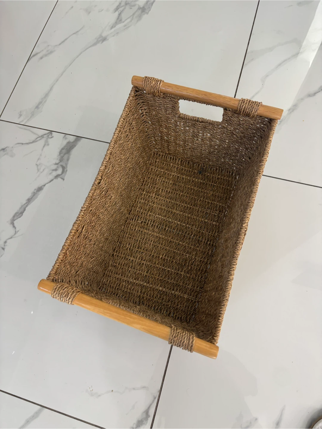 Woven Storage Basket with Wooden Handles - photo 2