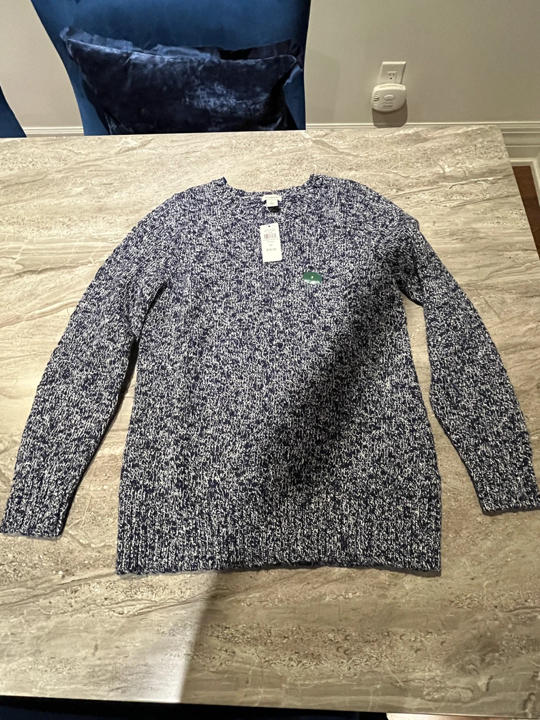 New with tags L.L.Bean Navy and White Cotton Sweater