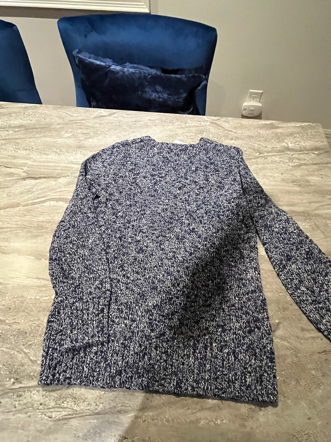 New with tags L.L.Bean Navy and White Cotton Sweater - photo 4