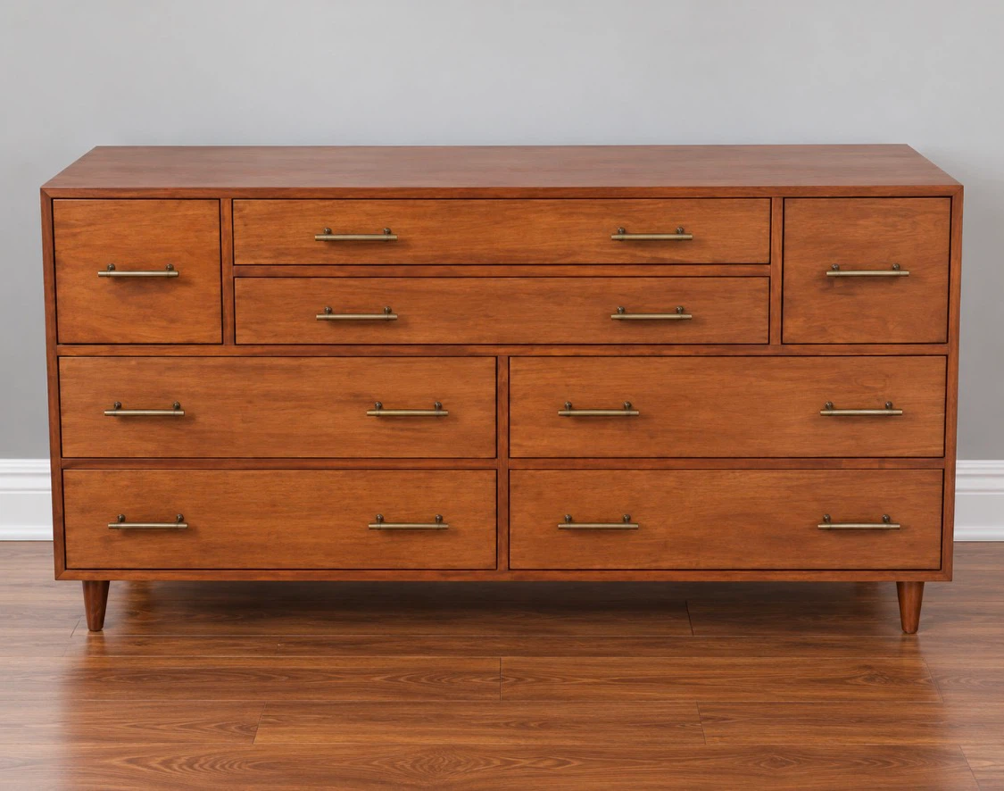 New Mid Century Modern 8 Drawer Storage Dresser Sideboard Buffet - photo 2