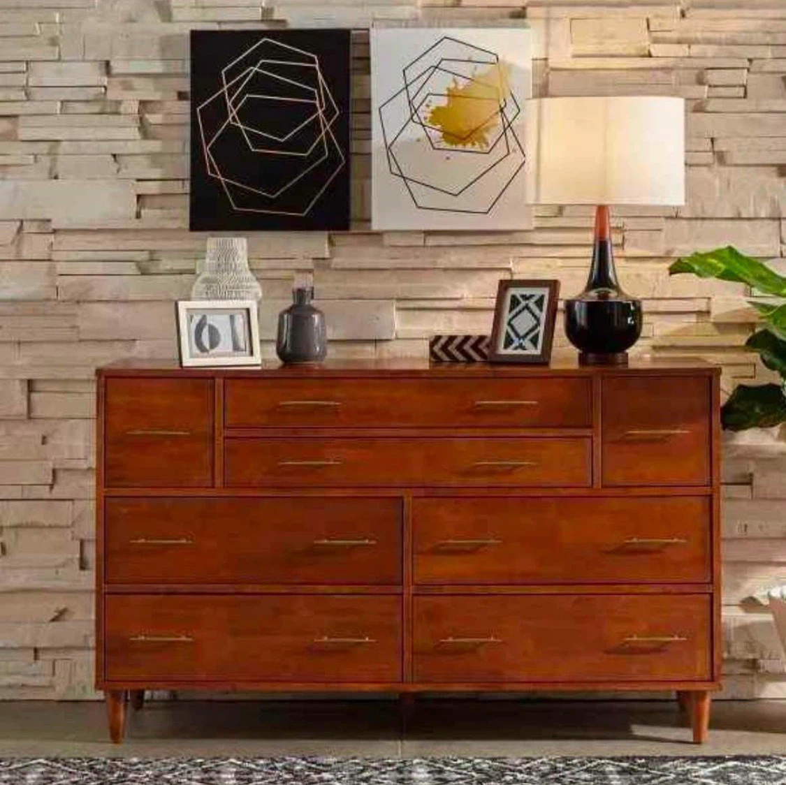 New Mid Century Modern 8 Drawer Storage Dresser Sideboard Buffet - photo 4