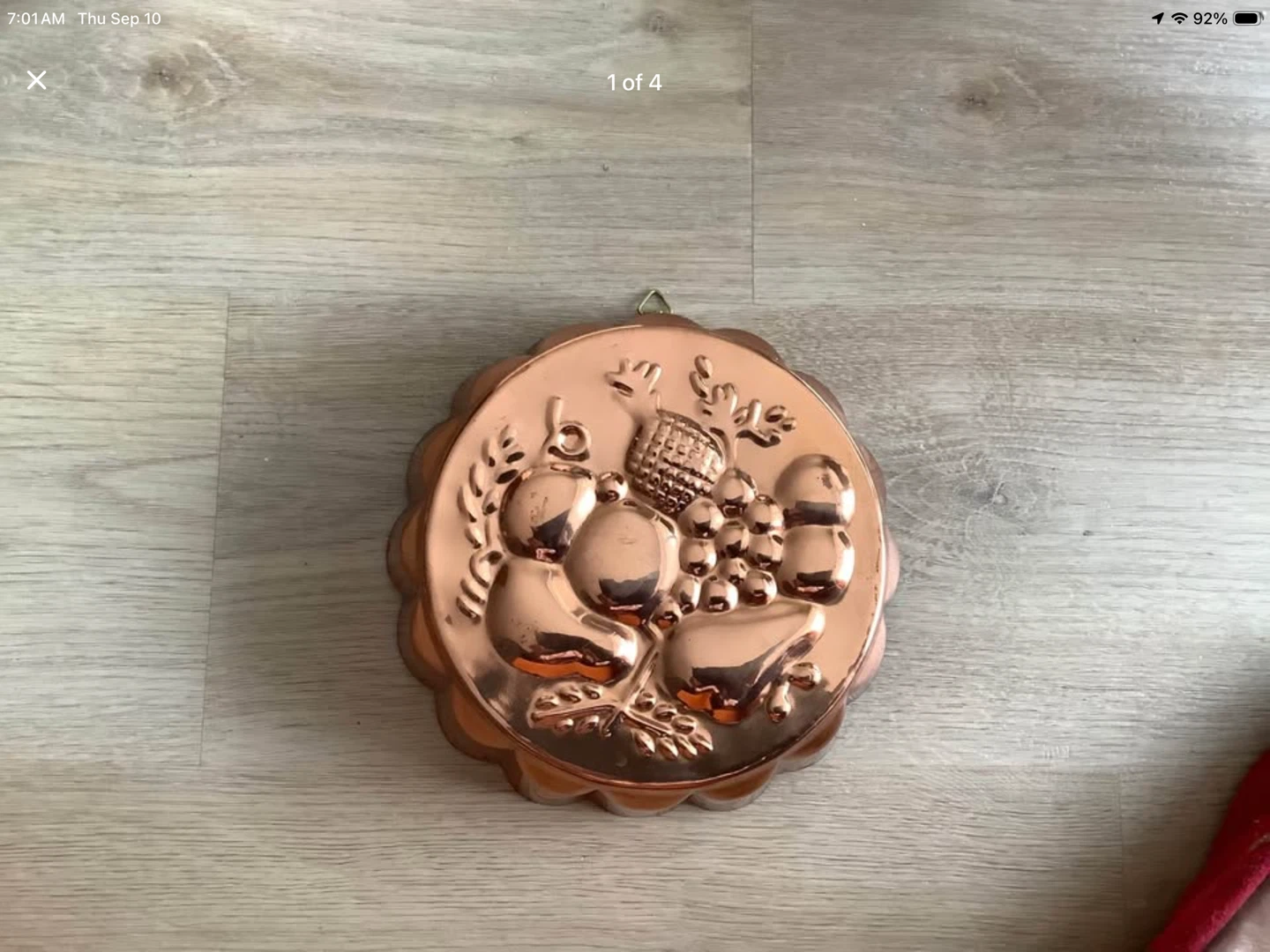 Vintage Copper Mold with Fruit Motifs🐞