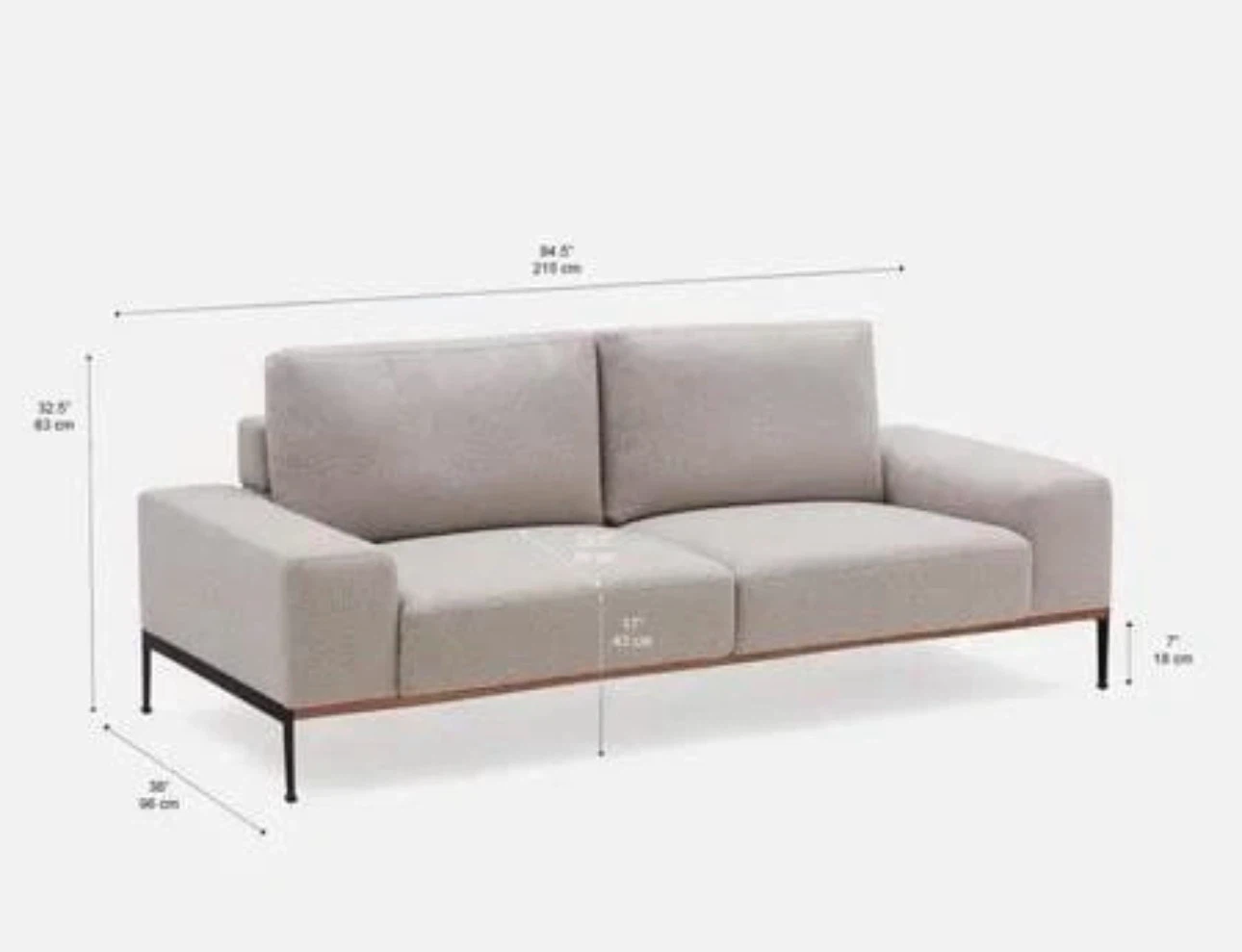 Structube Grey 3 Seater Preston Sofa Couch (DELIVERY AVAILABLE) - photo 4
