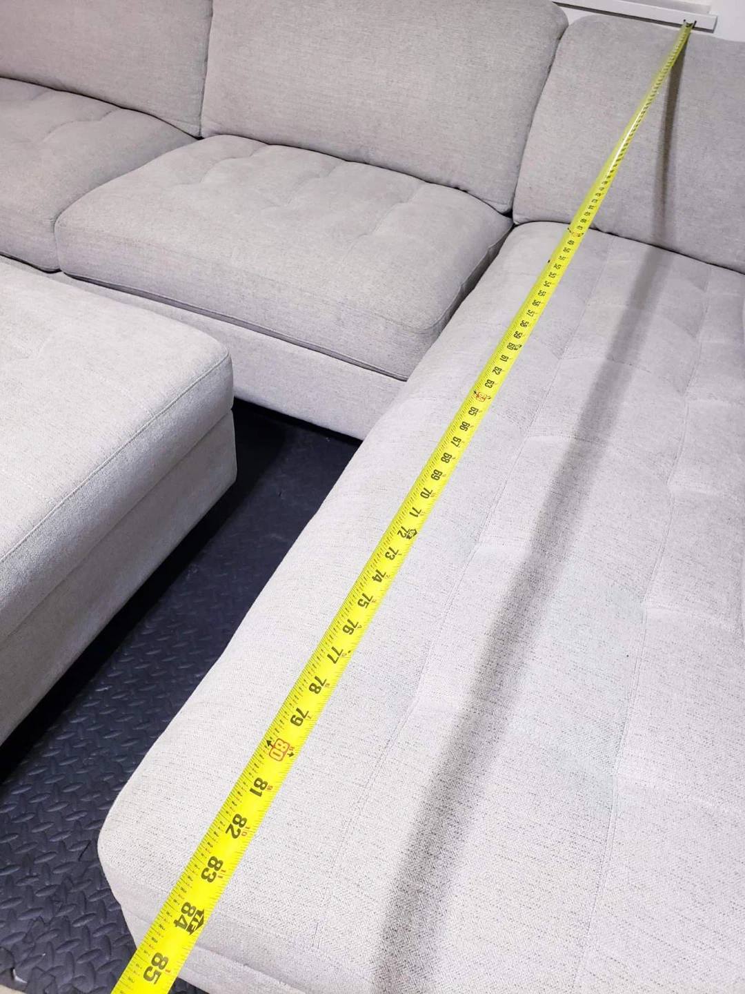 Light Grey Sectional Sofa with Storage Ottoman - photo 5