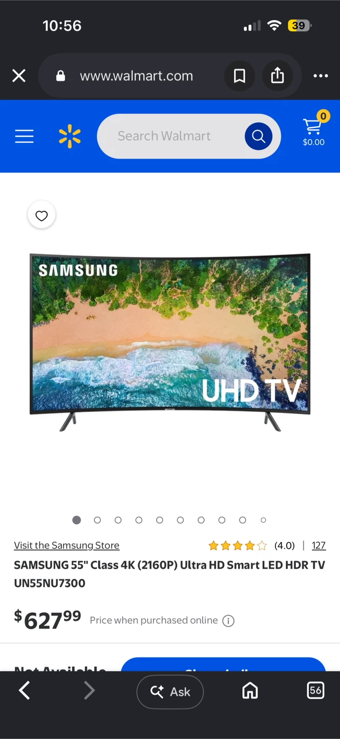 Samsung 55-inch 4K UHD Smart LED TV UN55NU7300